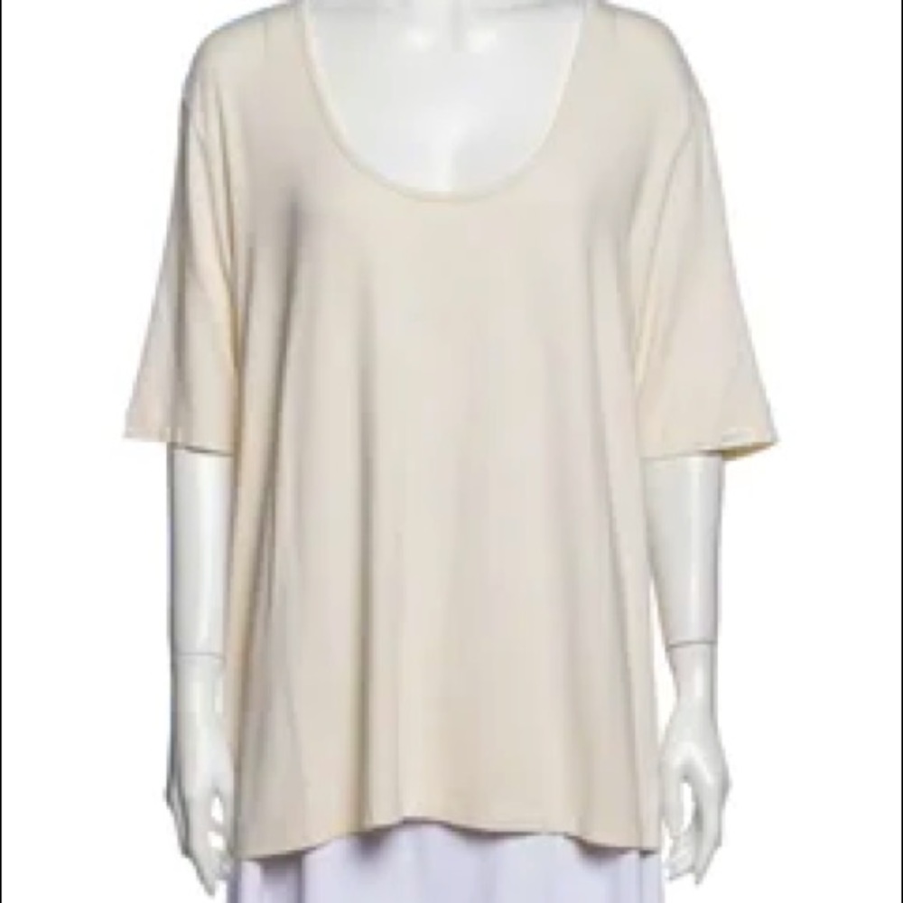 Marina Rinaldi Scoop neck cream t-shirt, size XL